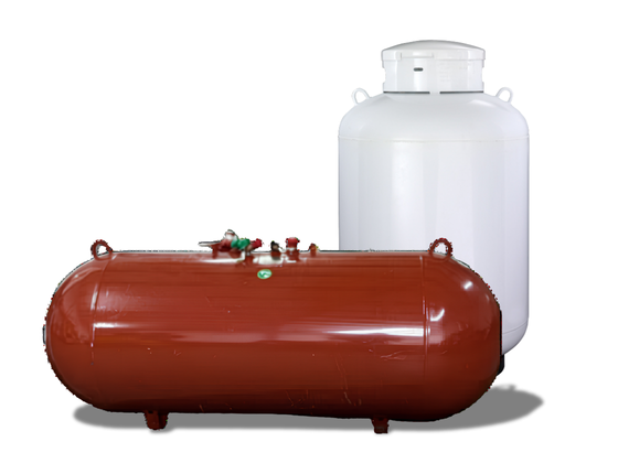 120-gallon horizontal propane tank and 420-pound vertical cylinder options